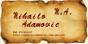 Mihailo Adamović vizit kartica